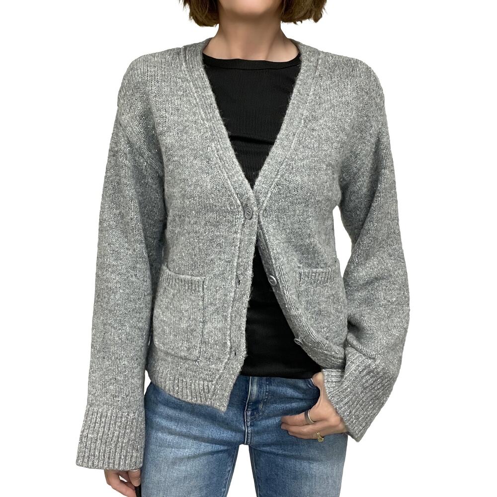 Steve Madden Odelia Cardigan Sz S New $89 Heather Grey Acrylic Blend Sweater
